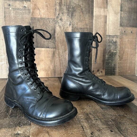Corcoran 1500 Vintage Black Lace Up Jump Boots Mens 7 D - Picture 12 of 12